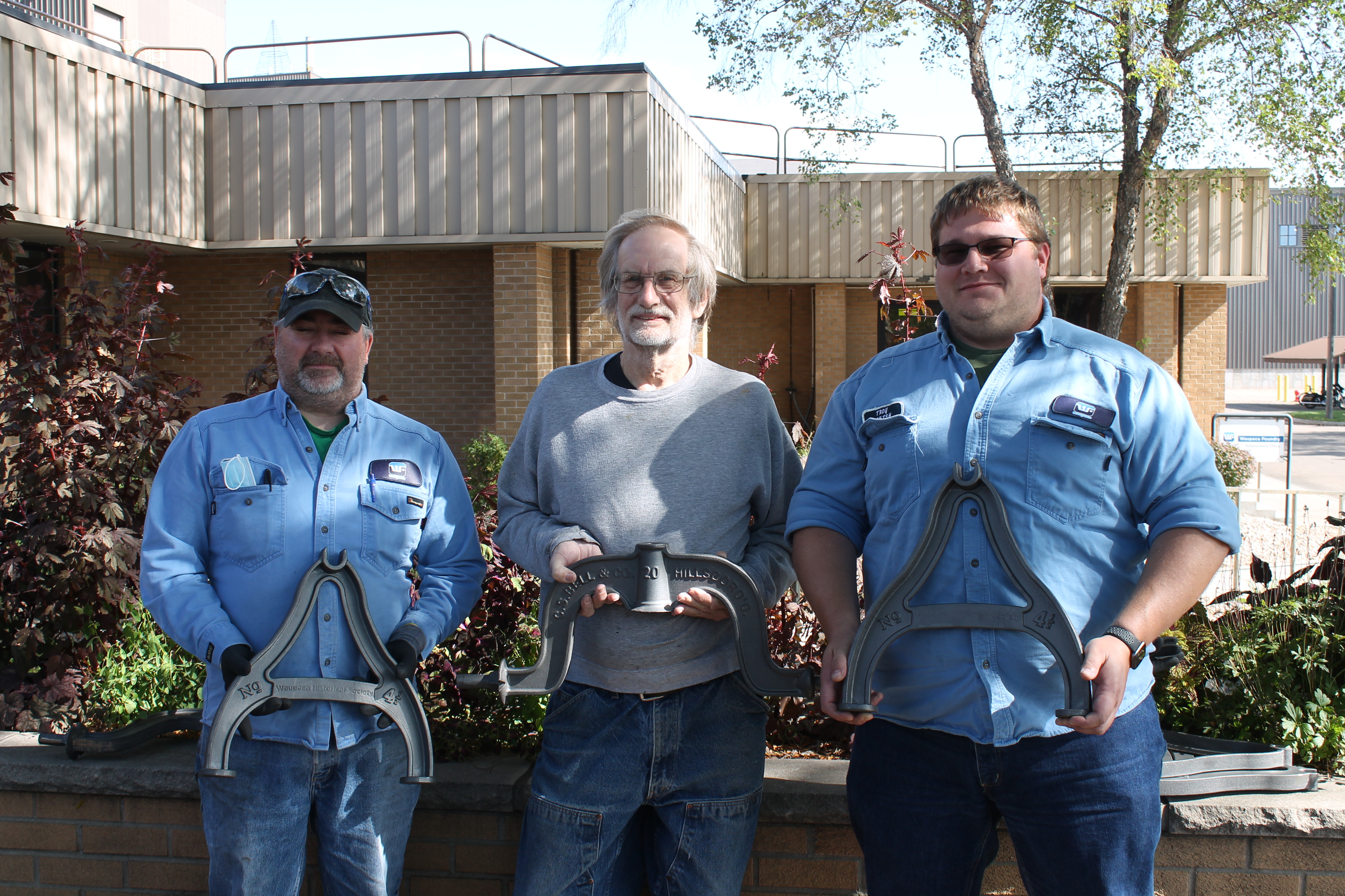 Molds with molten grey iron